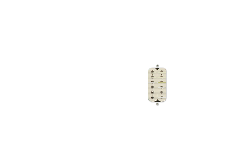 2-hole Humbucker - White