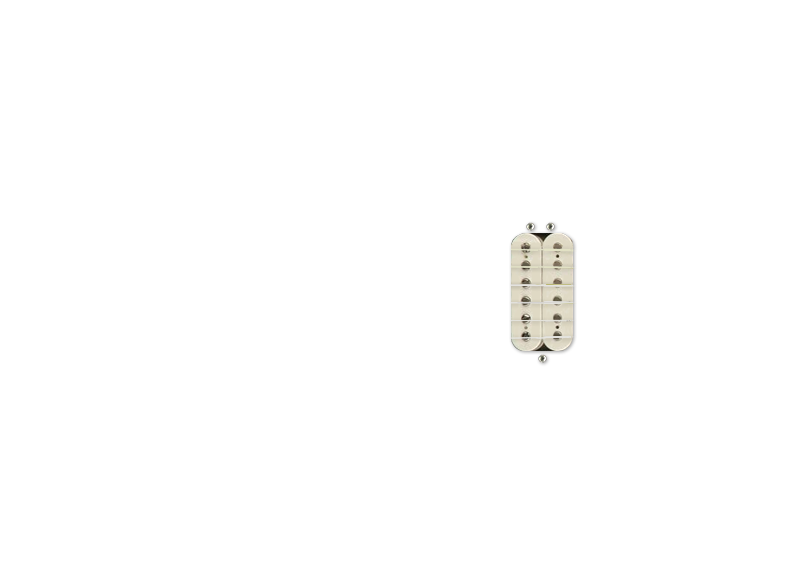 3-hole Humbucker - White